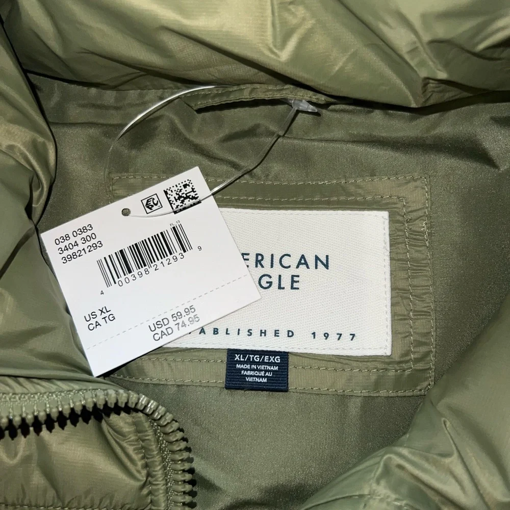 NWT Cropped Olive Green American Eagle Vest - Picture 3 of 7